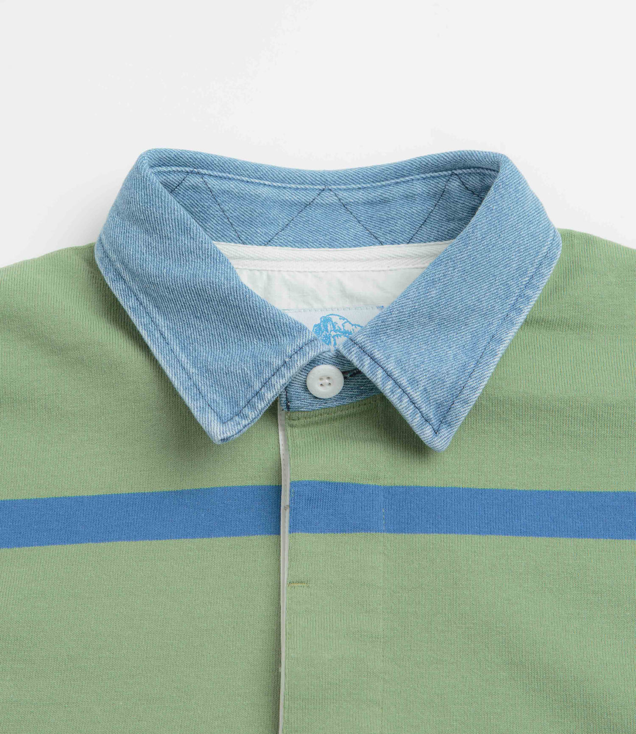 Gramicci Langdon Rugby Shirt - Olive / Blue | Flatspot