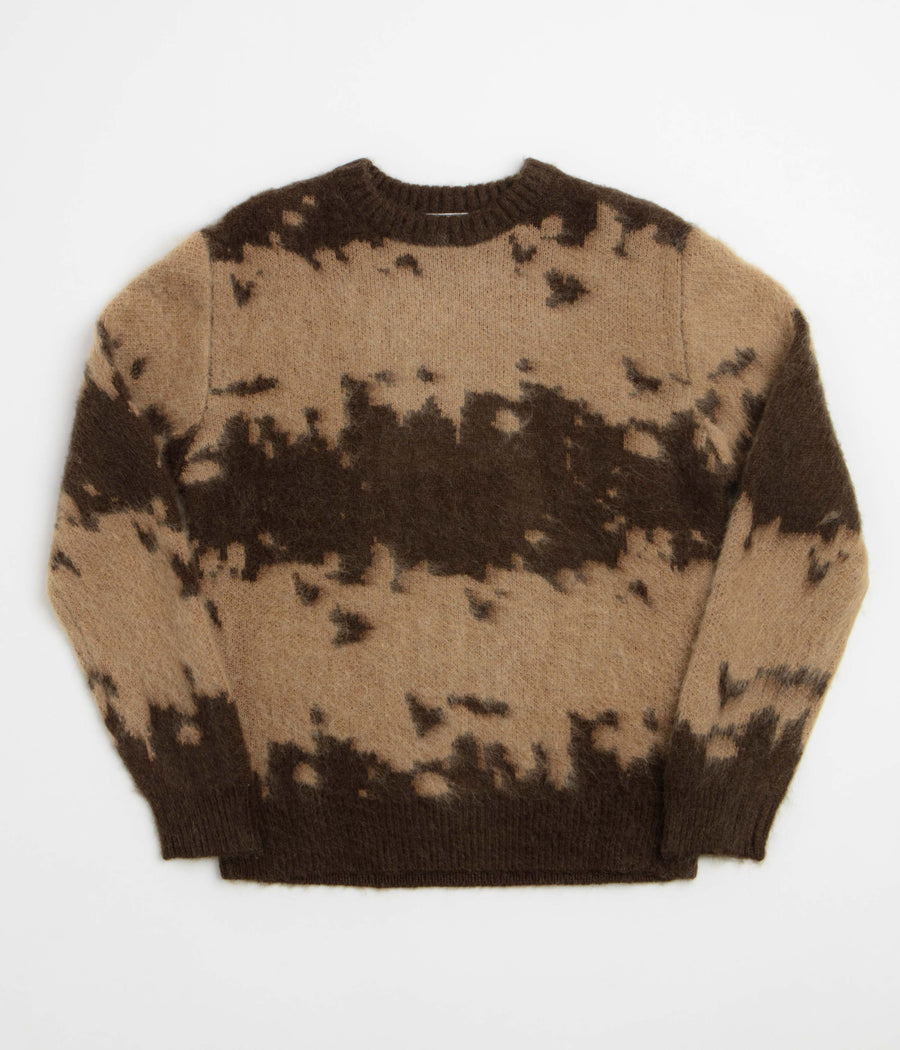 Gramicci Mohair Splatter Crewneck Sweatshirt in Taupe