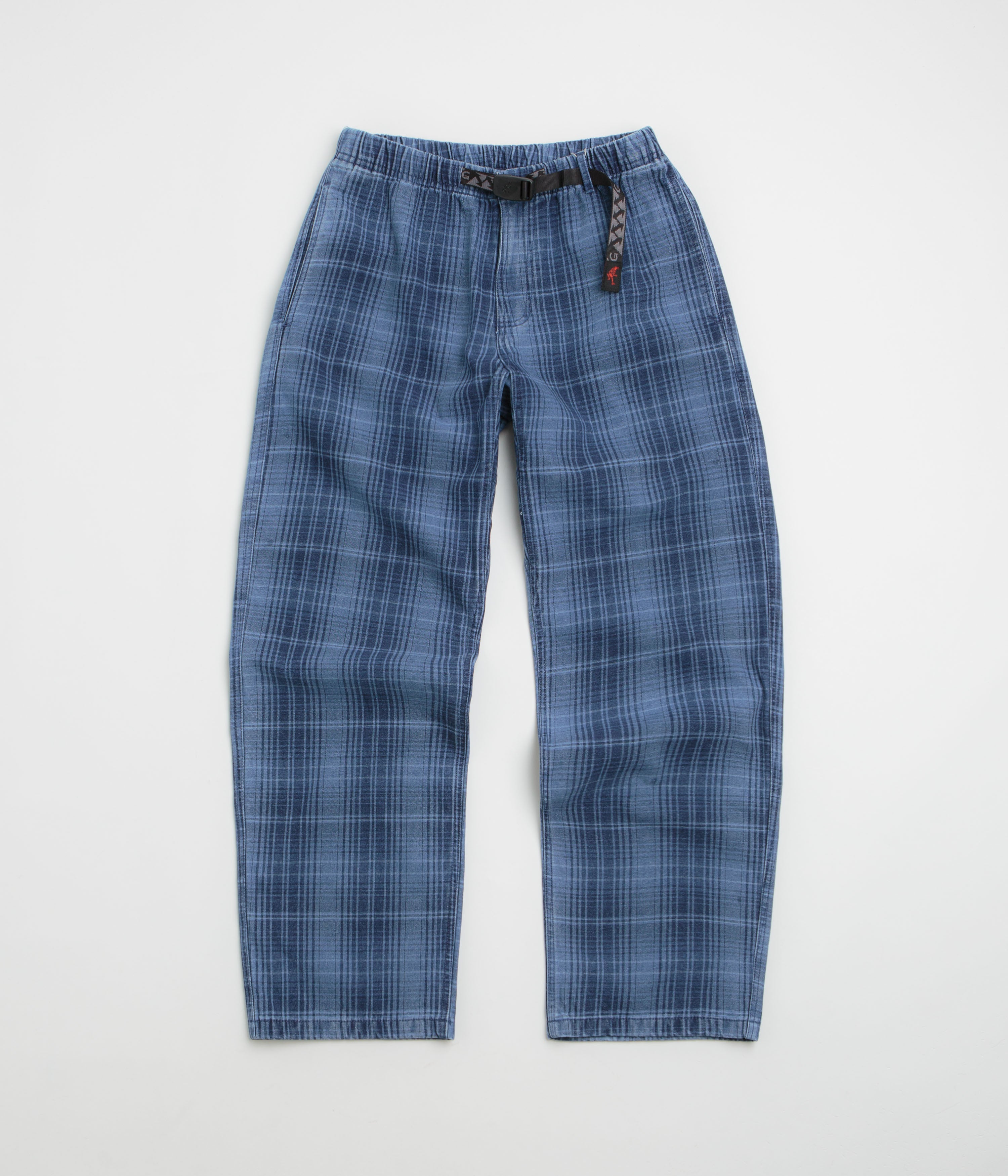 Gramicci O.G. Denim Plaid Pants in Indigo Checkered Plaid