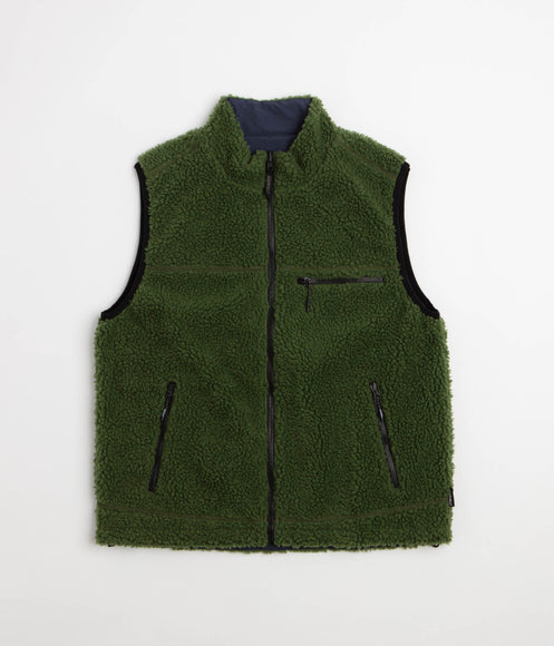 Gramicci Reversible Sherpa Vest - Olive / Navy
