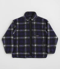 Gramicci Shadow Plaid Sherpa Jacket in Purple Shadow Plaid