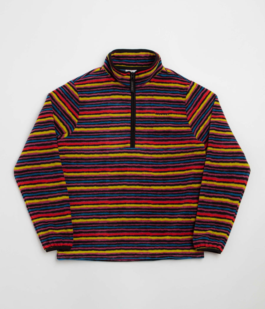 Gramicci Thermal Fleece Half Zip Sweatshirt in Multi-Stripe