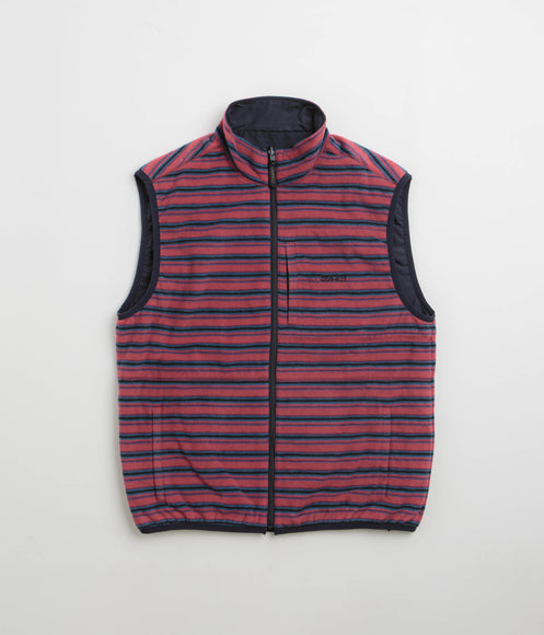 Gramicci Thermal Fleece Reversible Vest - Berry Stripe