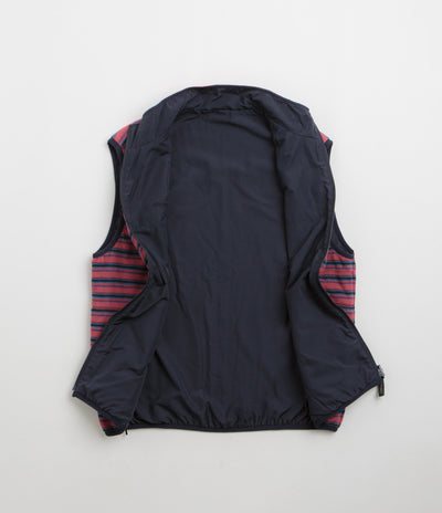 Gramicci Thermal Fleece Reversible Vest in Berry Stripe