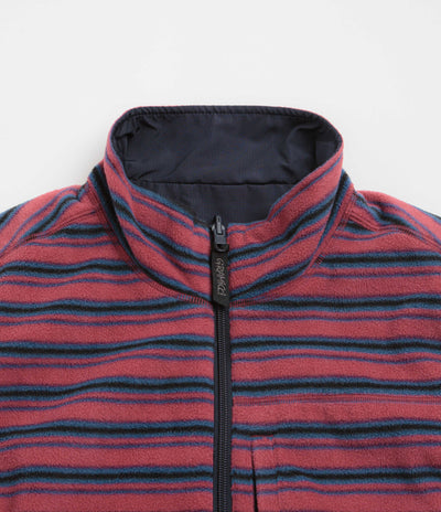 Gramicci Thermal Fleece Reversible Vest in Berry Stripe