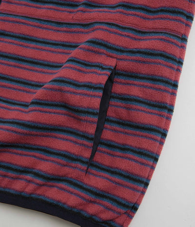 Gramicci Thermal Fleece Reversible Vest in Berry Stripe
