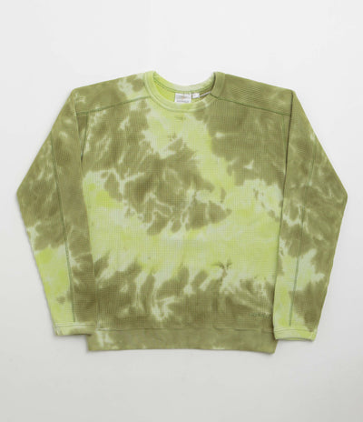 Gramicci Waffle Crewneck Sweatshirt in Jade Tie Dye