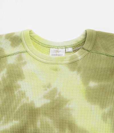 Gramicci Waffle Crewneck Sweatshirt in Jade Tie Dye
