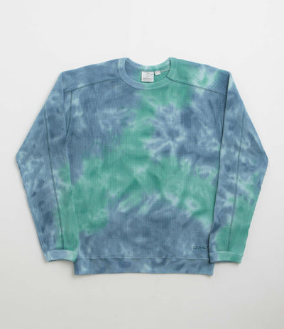 Gramicci Waffle Crewneck Sweatshirt in Turquoise Tie Dye