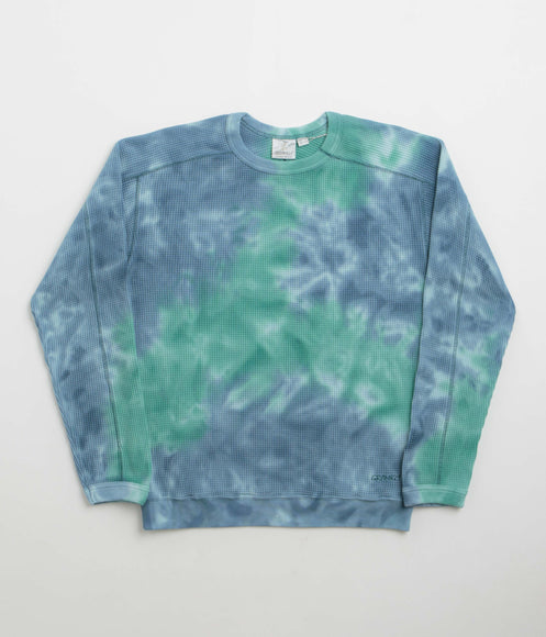 Gramicci Waffle Crewneck Sweatshirt - Turquoise Tie Dye