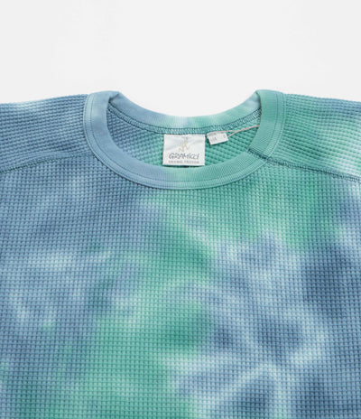 Gramicci Waffle Crewneck Sweatshirt in Turquoise Tie Dye