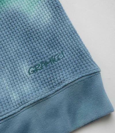 Gramicci Waffle Crewneck Sweatshirt in Turquoise Tie Dye