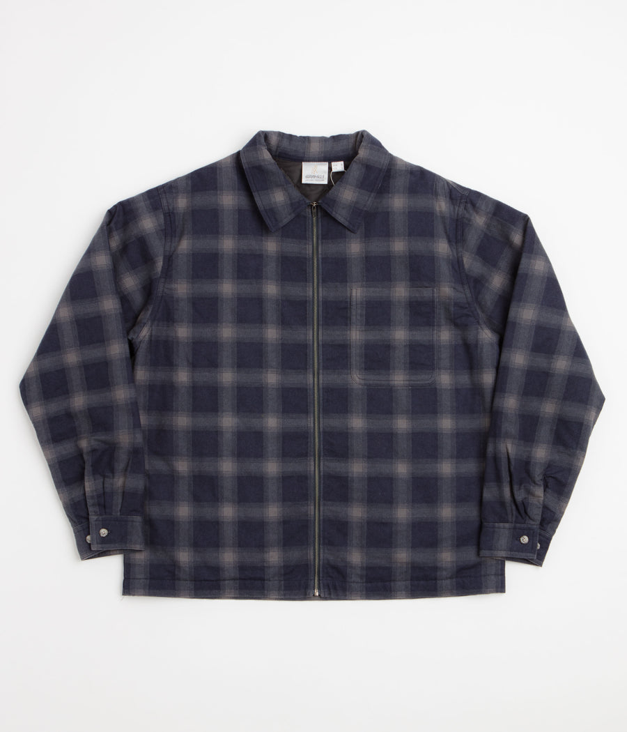 Gramicci Zip-Up Insulated Flannel Shirt Jacket - Navy Shadow Plaid