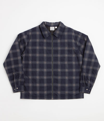 Gramicci Zip-Up Insulated Flannel Shirt Jacket - Navy Shadow Plaid