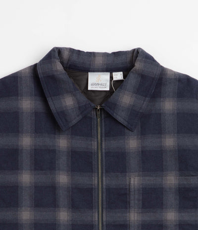 Gramicci Zip-Up Insulated Flannel Shirt Jacket - Navy Shadow Plaid