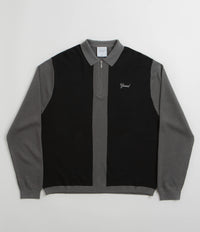 Grand Collection Knit 1/4 Zip Sweatshirt in Grey and Black