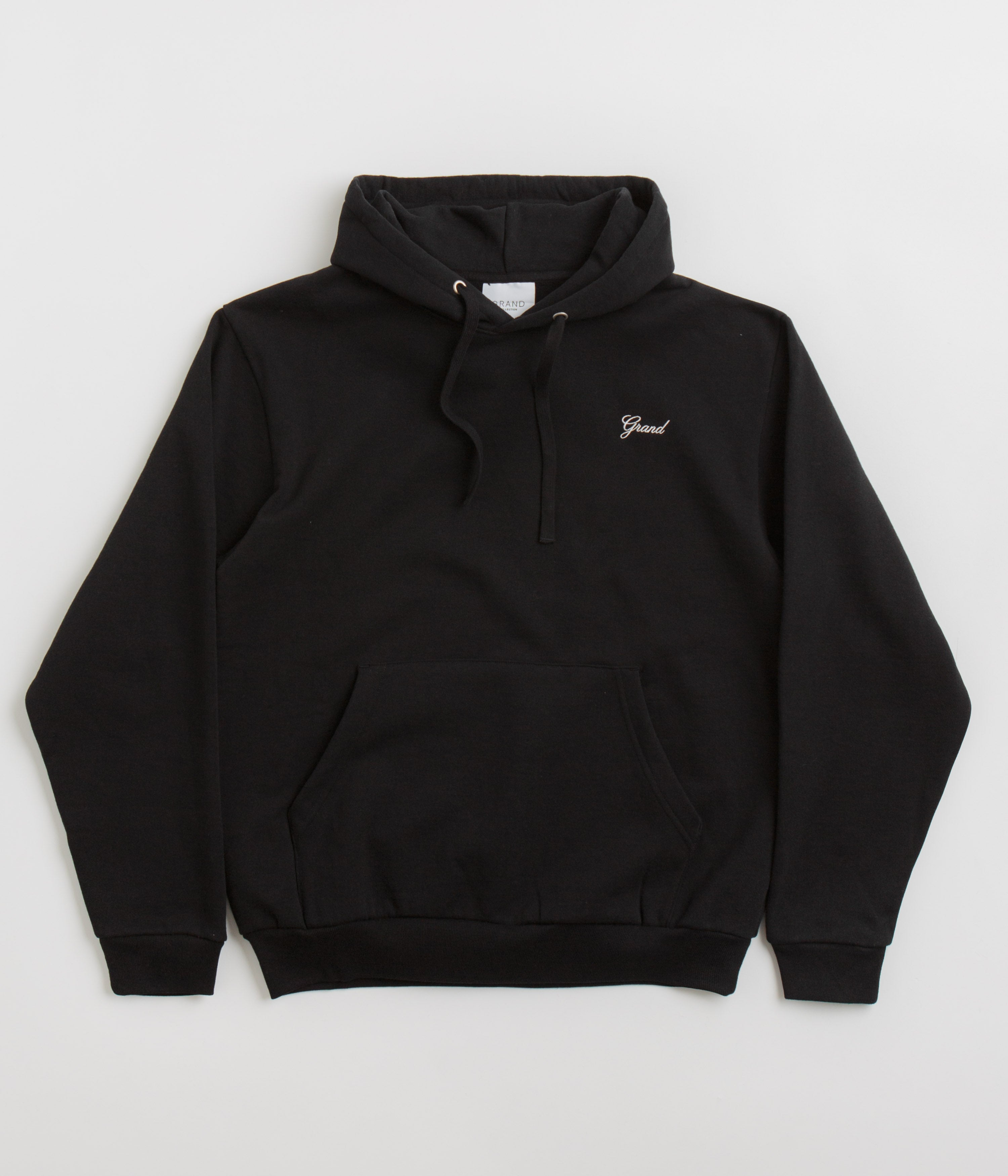 Grand Collection Script Hoodie in Black and Black