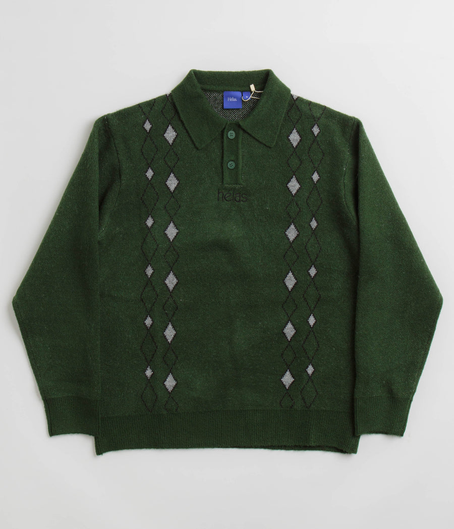 Helas Apres-Ski Polo Knit Sweatshirt in Green