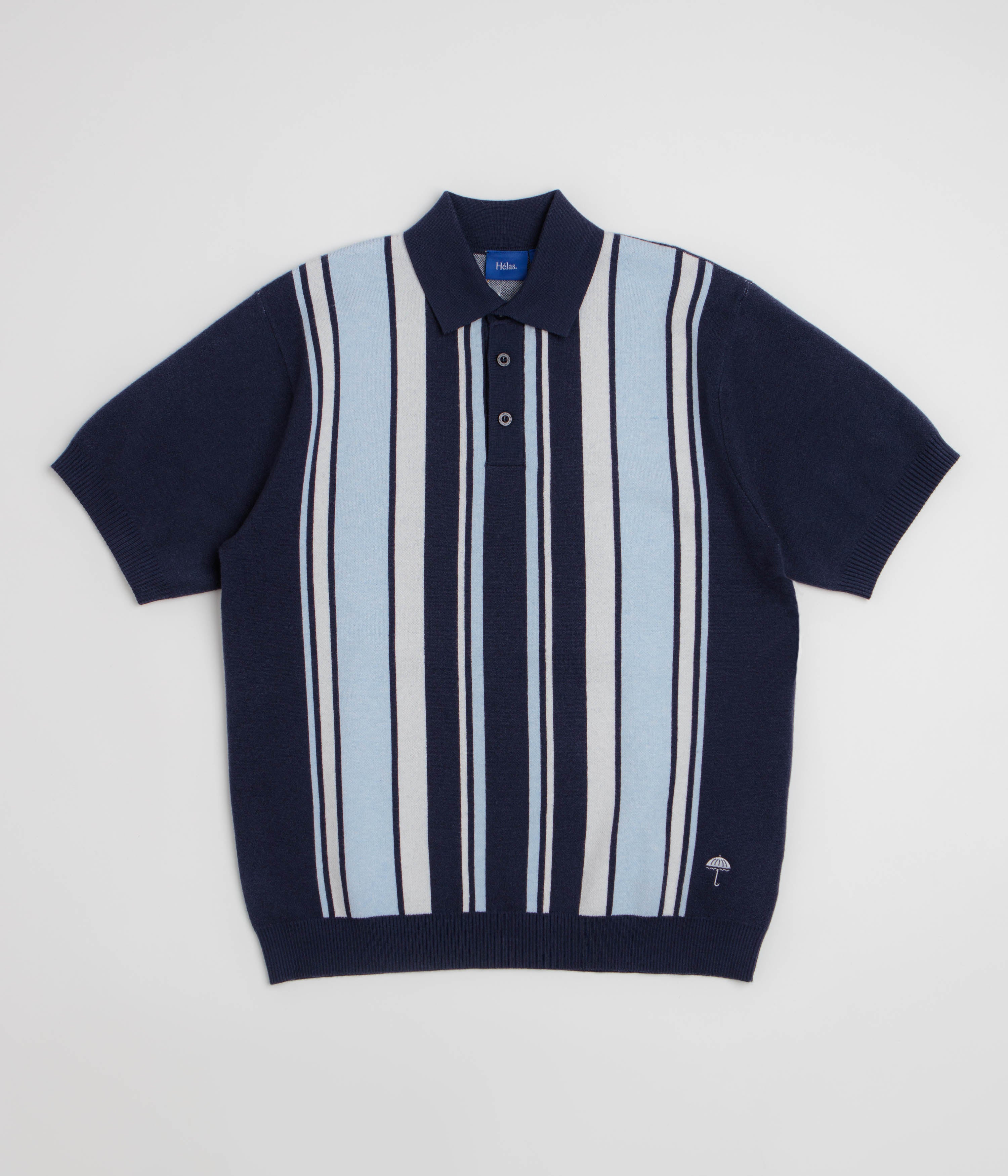 Helas Bronx Knit Polo Shirt - Navy