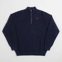 Helas Classic Knit Quarter Zip Sweatshirt - Navy thumbnail