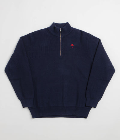 Helas Classic Knit Quarter Zip Sweatshirt - Navy