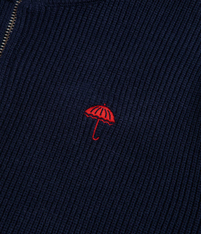 Helas Classic Knit Quarter Zip Sweatshirt - Navy