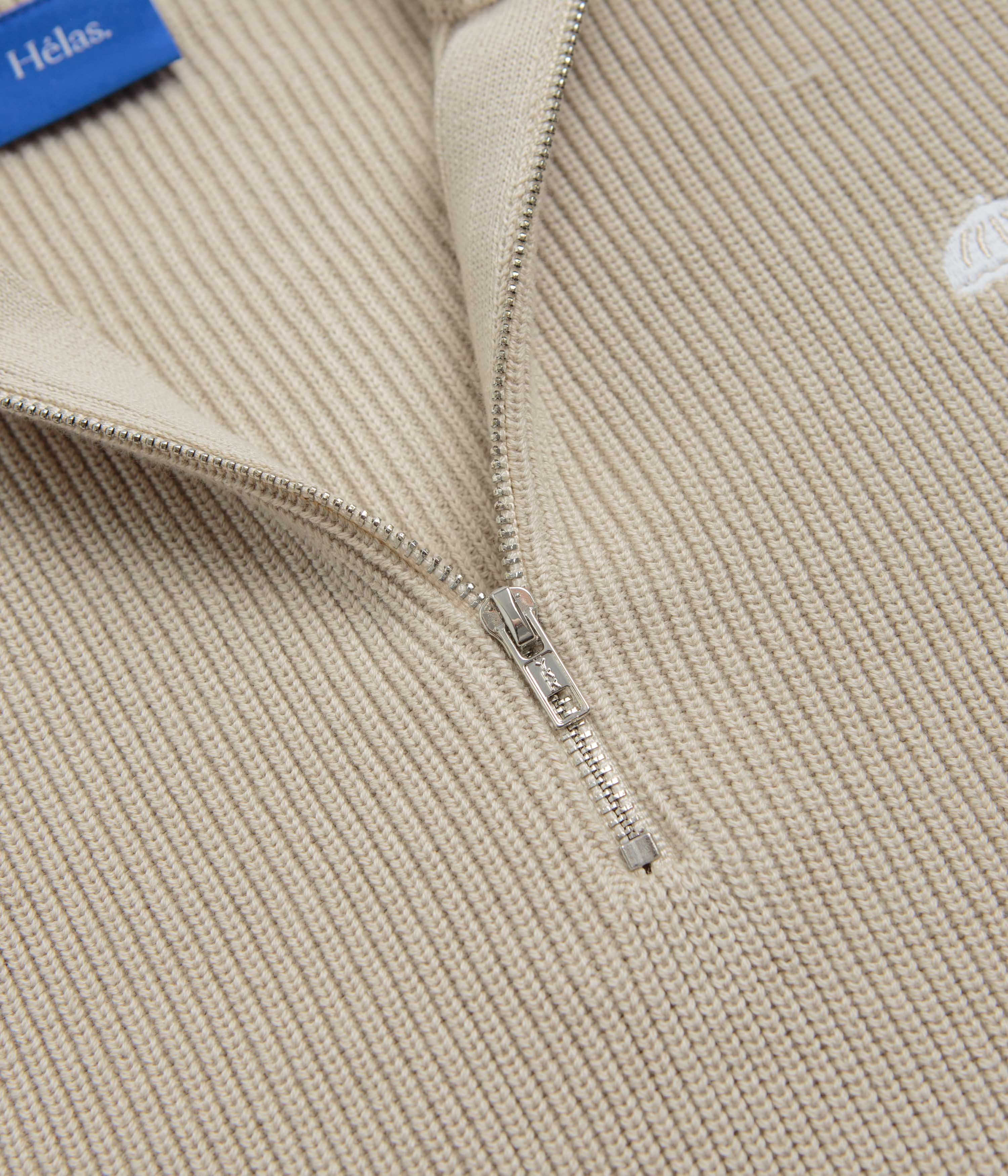 Helas Diploma Quarter Zip Sweatshirt - Beige | flatspot