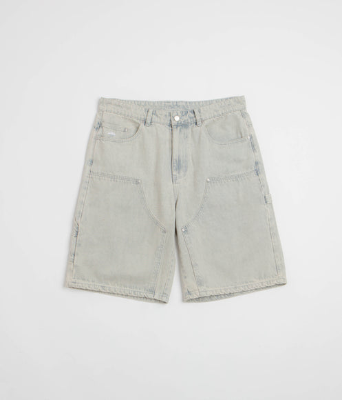 Helas Double Knee Jean Shorts - Light Blue