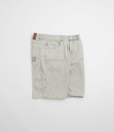 Helas Double Knee Jean Shorts - Light Blue