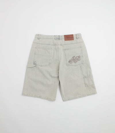 Helas Double Knee Jean Shorts - Light Blue