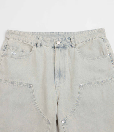 Helas Double Knee Jean Shorts - Light Blue
