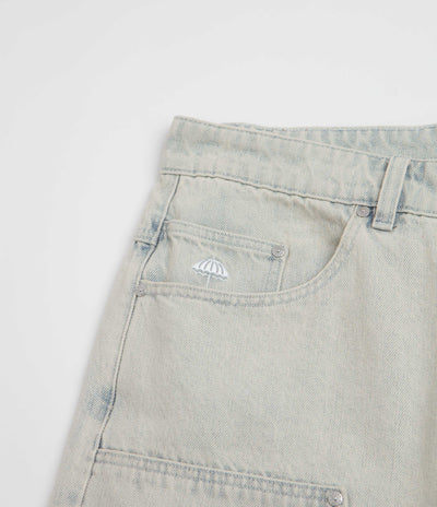 Helas Double Knee Jean Shorts - Light Blue