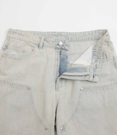 Helas Double Knee Jean Shorts - Light Blue