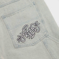 Helas Double Knee Jean Shorts - Light Blue thumbnail