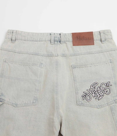 Helas Double Knee Jean Shorts - Light Blue