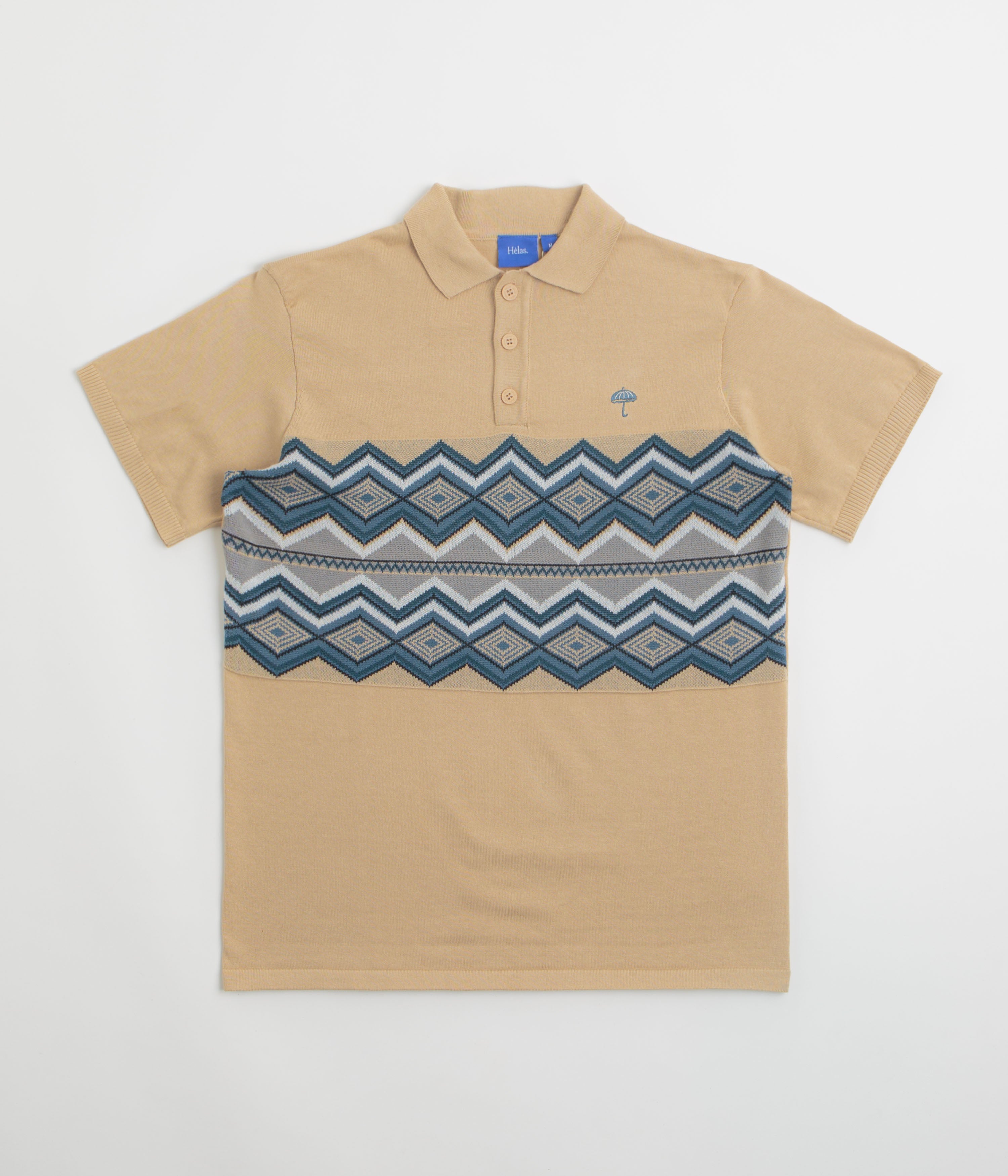 Helas Ete Knit Polo Shirt in Beige