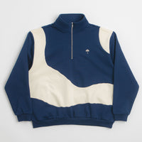 Helas Forma Quarter Zip Sweatshirt - Navy / Beige thumbnail