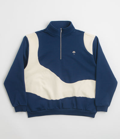 Helas Forma Quarter Zip Sweatshirt - Navy / Beige