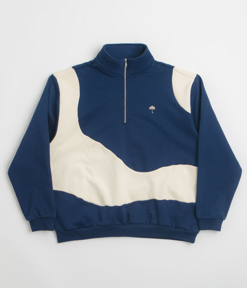 Helas Forma Quarter Zip Sweatshirt - Navy / Beige