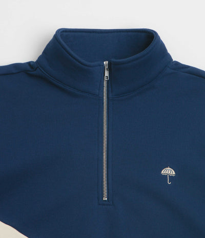 Helas Forma Quarter Zip Sweatshirt - Navy / Beige