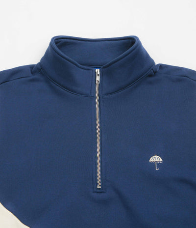 Helas Forma Quarter Zip Sweatshirt in Navy and Beige