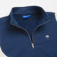 Helas Forma Quarter Zip Sweatshirt in Navy and Beige thumbnail