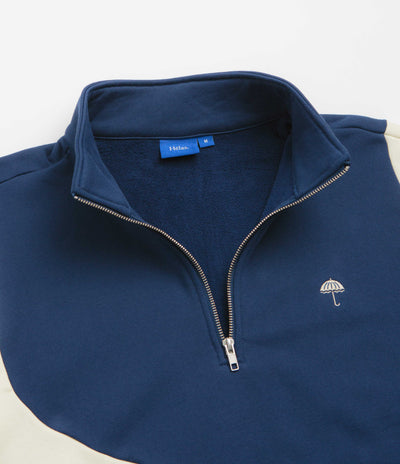 Helas Forma Quarter Zip Sweatshirt in Navy and Beige