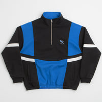 Helas Hoop Quarter Zip Sweatshirt in Blue and Black thumbnail
