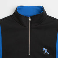 Helas Hoop Quarter Zip Sweatshirt in Blue and Black thumbnail