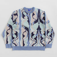Helas Mirage Knit Crewneck Sweatshirt in Blue thumbnail
