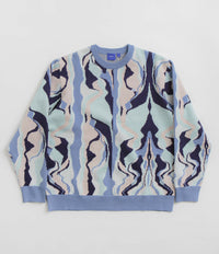 Helas Mirage Knit Crewneck Sweatshirt in Blue