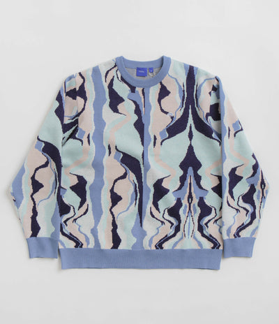 Helas Mirage Knit Crewneck Sweatshirt in Blue