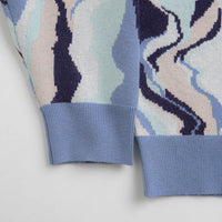 Helas Mirage Knit Crewneck Sweatshirt in Blue thumbnail