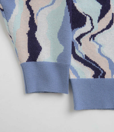 Helas Mirage Knit Crewneck Sweatshirt in Blue